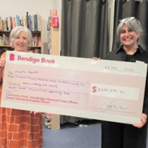 Roslyn Gaylor, Treasurer and Volunteer at Diamond Creek Op Shop, with Anita Rivera, Director Fundraising and Corporate Communications